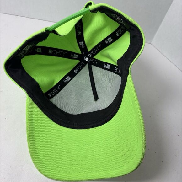 New Era 9Forty Baseball Hat Cap Chicago Cubs Neon Bright Green Snapback Adj C2 - Picture 7 of 11